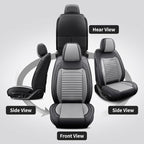 Front Seat Covers Fit for Toyota Matrix 2003-2014, Car Seat Covers Front Seats, Breathable Faux Leather Automotive Seat Covers Front Pair Anti-Slip Seat Cover(Black&Gray, Front)