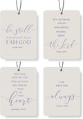 Christian Scripture Car Air Freshener 4Pcs, Inspirational Bible Quotes Hanging Scents, Purple Bible Quote Gift Air Freshener Hanging in Car Wardrobe Drawer or Book.