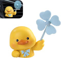 Cute Duck Car Air Fresheners Vent Clips, Outlet Vent Fresheners with Rotating Windmill, Creative Dashboard Trim Clip with 2 Scented Pads, Universal Interior Decoration Accessories (Yellow)
