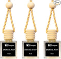 Gift Paradise® Dahlia Noir Car Air Freshener Set of 3 (10 ml Each), Hanging Diffuser with Wooden Lid, Elegant Floral Fragrance for Car Mirror, Home & Closet