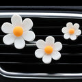 6 Pcs Daisy Flower Air Vent Clips Flower Car Air Freshener Clips Charms Air Conditioning Outlet Clip Car Inter Decor Accessories White