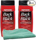 Mothers Back-To-Black Trim & Plastic Restorer (12 oz) Bundle with Microfiber Cloth (3 Items)