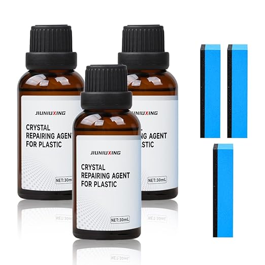 Plastics Parts Crystal Coating, 2025 New Car Crystal Coating for Car Plastic Parts, Coating Agent for Automotive Plastics, Crystals Coating Plastic Restorer, Cars Trim Restorer with Sponge (3)