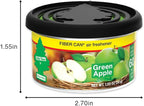 LITTLE TREES Car Air Freshener | Fiber Can Provides Long Lasting Scent for Auto or Home | Recycled Fiber | Green Apple, 4 Air Fresheners