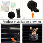 2-Piece Cartoon Dog 2D Acrylic Car Air Vent Decoration & Solid Air Freshener – Fun & Cute Dog Design for Car AC Vents, Long-Lasting Fragrance, Perfect Car Accessory