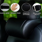 Car Headrest Neck Pillow Support Memory Foam Ergonomic Design Accessory for Driving Seat Fatigue Relief Compatible with Model S X 3 Y & Cybertruck - 1 Piece