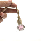 10 Packs Car Hanging Diffuser Empty Glass Perfume Bottles Air Freshener Diffuser Bottle Pendant Oil Fragrance Aromatherapy Bottle Ornament Decor (diamond)