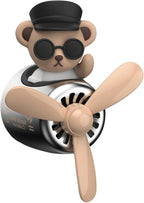 Car Air Fresheners,Cute Bear Pilot Car Diffuser Rotating Propeller Air Outlet Vent Fresheners,Aromatherapy Ornament Car Accessories