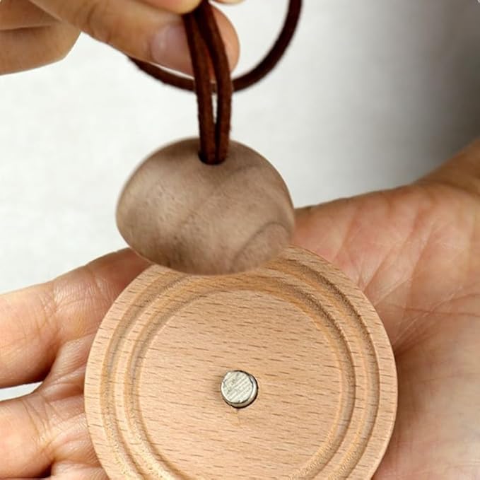 Planet Wood Hanging Car Diffuser - Black Walnut Car Air Freshener & Home Decor Hanging Pendant Ornament, Natural Essential Oil Aromatherapy Diffuser for Car, Home, Office (No Oil Included)