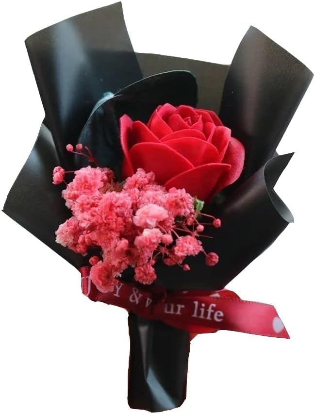 Red Fresh Flowers Mini Dried Flowers Bouquet for Car Air Vent Clips, Mini Flower Bouquet,Car Air Outlet Perfume Decoration, Car Air Fresheners Interior Accessories for Women Men