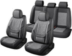 Car Seat Covers Full Set Custom Fit for Ford Escape 2001-2026 - Premium Faux Leather with Lumbar Support | Breathable, Waterproof, Anti-Slip, Durable (Black&Gray,Full Set)