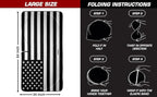 Windshield Sun Shade - American Flag Design, High-Resolution Sun Visor for Car, Truck, SUV with Mirror Cut-Out for Interior Sun Protection, Foldable Car Sun Shade (Black and White, Large)