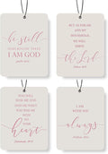 Christian Scripture Car Air Freshener 4Pcs, Inspirational Bible Quotes Hanging Scents,Pink Bible Quote Gift Air Freshener Hanging in Car Wardrobe Drawer or Book.