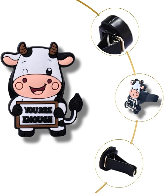 Cow Car Vent Clips Set, Cow Air Freshener Car Accessories for Women, Cows Dashboard Accessory, Farmhouse Cars Air Freshener Vent Clip, Gift for Cows Lovers