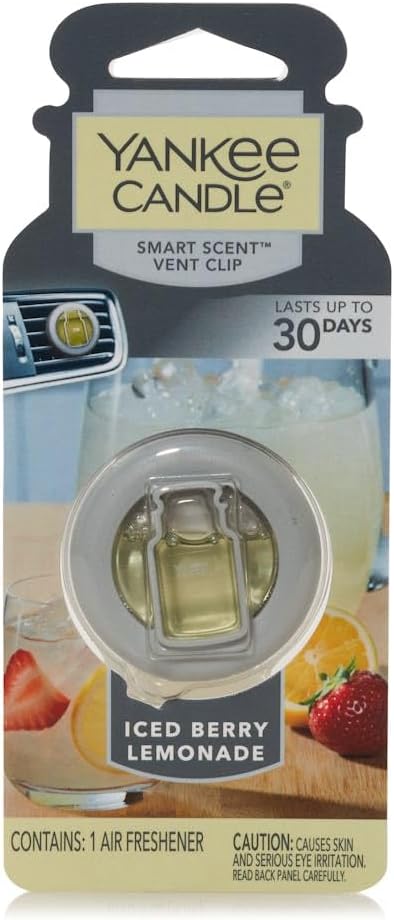 Yankee Candle Smart Scent Auto Vent Clip Car Air Freshener, Iced Berry Lemonade (Pack of 6)
