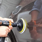 IPELY 7 Pcs 3 Inch Wool Polisher Buffing Wheel Small Buffing Pads for Drill Buffer Attachment with M10 Drill Adapter