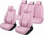 Car Seat Covers Full Set Custom Fit for Pontiac Vibe 2003-2010 - Premium Leather with Lumbar Support, Breathable, Anti-Slip & Excellent Seating Experience (Pink, Full Set)
