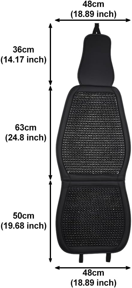 Blueshyhall Cooling Wooden Beaded Car Seat Cover Comfortable Massage Support Cushion for SUV Auto Office Home Seat Chair - Black 2 Pcs