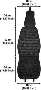 Blueshyhall Cooling Wooden Beaded Car Seat Cover Comfortable Massage Support Cushion for SUV Auto Office Home Seat Chair - Black 2 Pcs