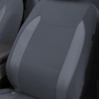 Flying Banner car seat Covers Protects Water Proof Faux Leather Carbon Fiber Front and Rear Bench Split 40/60 50/50 60/40(Gray Gray, Full Set - 8PCS)