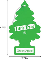 LITTLE TREES Car Air Freshener | Hanging Paper Tree for Home or Car | Green Apple | 6 Pack