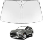 Proadsy Windshield Sun Shade for Chevrolet Blazer 2019–2025 2026 Foldable Front Sunshade Protector Sun Visor Blocks UV Rays Keep Car Cooler