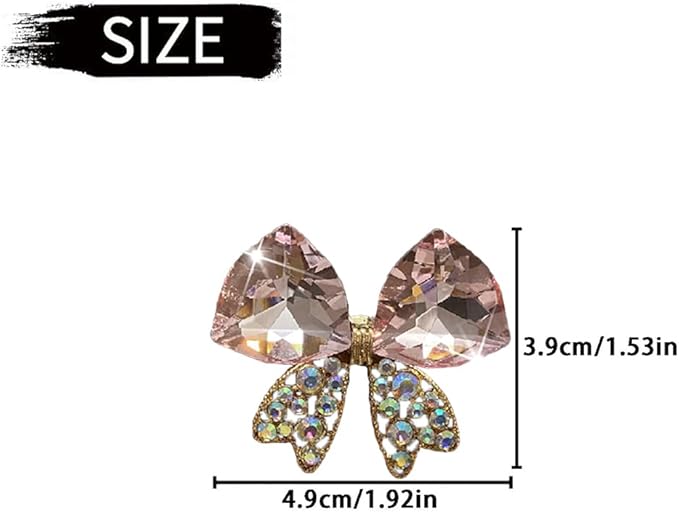 4 Pcs Bling Diamond Crystal Bow Vent Clips Car Interior Air Fresheners Automotive Rhinestone Decoration Adapt for Women and Girl (Pink)
