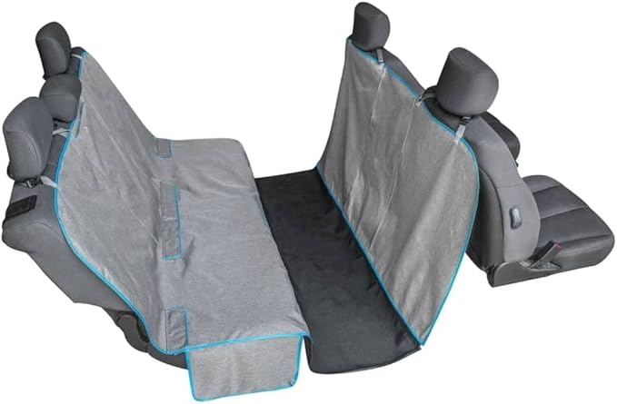 Kurgo Coast to Coast Hammock - Waterproof Backseat Dog Hammock for Full Coverage - Car Seat Protector with Rufftex Floor Guard - Durable Travel Gear - Stain Resistant - Heather Charcoal Grey