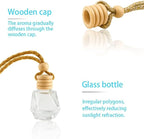 Car Diffuser Bottle Set 8ml– 30pcs Diamond Shaped Hanging Car Oil Diffusers, Refillable Glass Air Freshener Bottles for Essential Oils, Closet & Car Use
