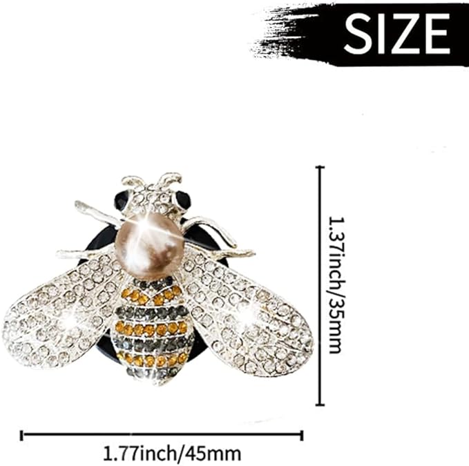 4 Pcs Bling Bee Air Vent Clips,Crystal Bee Car Air Fresheners Vent Clips Car Diffuser Vent Clip Rhinestone Diamond Bee Car Decoration Car Interior Decor Bling Car Accessories,Interior Accessories
