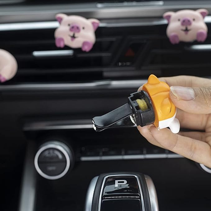 Cute Air Vent Clips Car Accessories, Creative Animal Head and Tail Cartoon Car Air Freshener Vent Clip Car Fragrance Diffuser Perfume Clips Air Conditioner Outlet Vent Clips Decorations, Dog