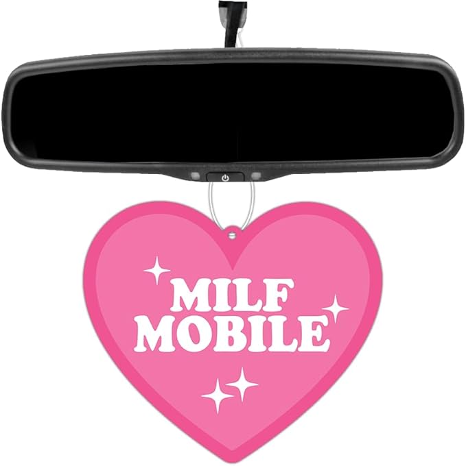 MILF Mobile Cute Y2K Pink Hearts Hanging Air Freshener Car Decor for Girls Lavender Scented