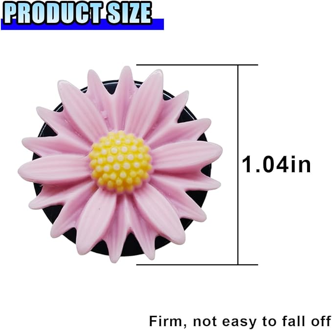 3PCS Daisy Flower Car Dashboard Air Vent Trim Clip, Cute Daisy Air Conditioner Outlet Clip Car Charm for Women, Car Air Vent Clip Auto Interior Decoration for Girls Present (Pink)