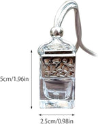 3Pcs Car Air Freshener Ornament, KIMISS Car Hanging Diffuser Empty Glass Perfume Bottle Air Freshner Refillable Fragrance Diffuser Empty Glass Bottle (silver)
