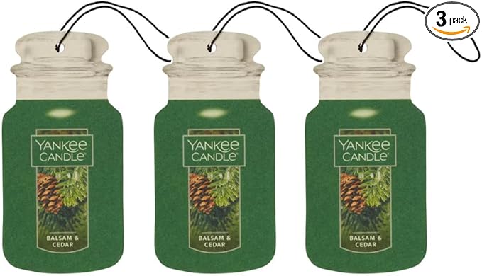 Yankee Candle Paper Car Jar, Balsam & Cedar, 1 CT (Pack of 3)