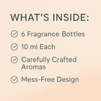 Car Air Freshener Refill Liquid Set of 6 x 10 ML - Smart Car Air Freshener Refill - Car Fragrance Refill - Car Diffuser Refill (Emotional Fragrance Collection)