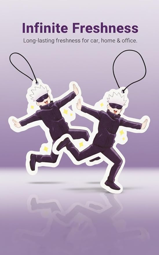 PumpCar 2 pieces Cute Gojo Satoru double-sided hanging Japanese anime cherry-scented car air freshener Cool anime hanging for rearview mirror Car Interior Accessories Gifts