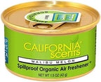 California Scents Spillproof Organic Air Freshener, Malibu Melon, 1.5 Ounce Canister (Pack of 18)
