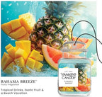 Yankee Candle Car Jar Ultimate, Bahama Breeze, Hanging Auto Air Freshener Odor Neutralizer for Long Lasting Tropical Scent in Cars and Small Spaces, 0.96 Ounce (Pack of 2)