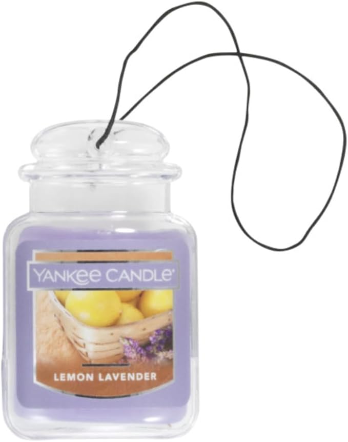 Yankee Candle Car Air Fresheners, Hanging Car Jar Ultimate, Neutralizes Odors Up To 30 Days, Lemon Lavender, 0.96 OZ (Pack of 12)