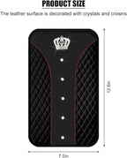 Bling Car Center Console Cover, Crown Crystal Rhinestones Vehicle Armrest Mat Protector, Anti Slip Sparkling Automotive Arm Rest Seat Box Cushion Pad Decor Accessories, Universal Fit (Black)