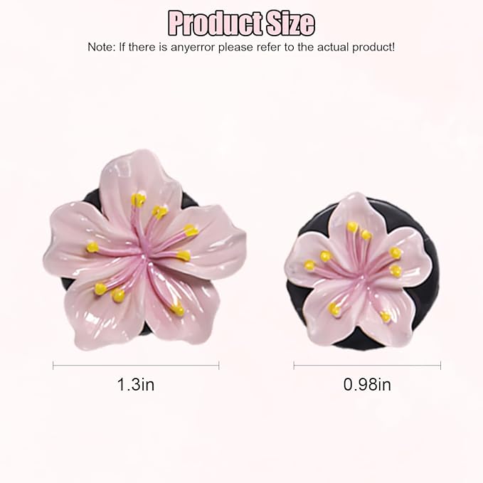 Cute Car Dashboard Air Vent Trim Clips, Hawaiian Flower Auto Air Freshener Vent Clip, Auto Air Conditioning Diffuser, Hibiscus Blossom Car Interior Accessories Decorations for Girls Women (4PCS)