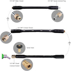 Selkie Pressure Washer Extension Wand - Upgrade Black Power Washer Lance with Spray Nozzle Tips,30°,90°,120° Curved Rod, 1/4’’Quick Connect, Replacement for Anti-Leaked Ring 4000 PSI
