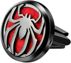 Wild Essentials Black Chrome Spider Essential Oil Car Vent Diffuser, Stainless Steel Locket Pendant With 8 Color Refill Pads, Customizable Color Changing Air Freshener for Aromatherapy