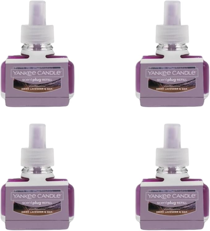 Yankee Candle ScentPlug Refill, Dried Lavender & Oak (Pack of 4)