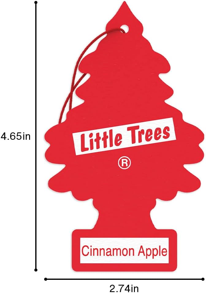 LITTLE TREES Air Freshener, Hanging Tree, Cinnamon Apple | Long Lasting Scent | For Auto or Home | 24 Count, Pack of 6