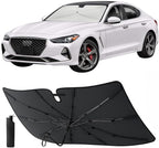 EcoNour Premium Umbrella Windshield Sun Shade for Car | Foldable UV Blocker Front Windshield Sunshade | Umbrella Shade Accessories with Storage Pouch | Fit for Sedan & Hatchbacks - Small 52"x31"