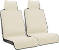 INFANZIA Premium Waterproof Seat Cover Towel Protector Neoprene Universal Fit, Upgraded 100% Washable & Removable Non-Slip Sweat Carseat Towel Covers, Perfect for Gym/Yoga/Workout（Beige,2PCS