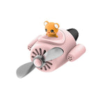 Car fragrance diffuser pilot air outlet cartoon rotating fan leaf perfume cute shape freshener with 2 fragrances (R3-PINK) 1 Count