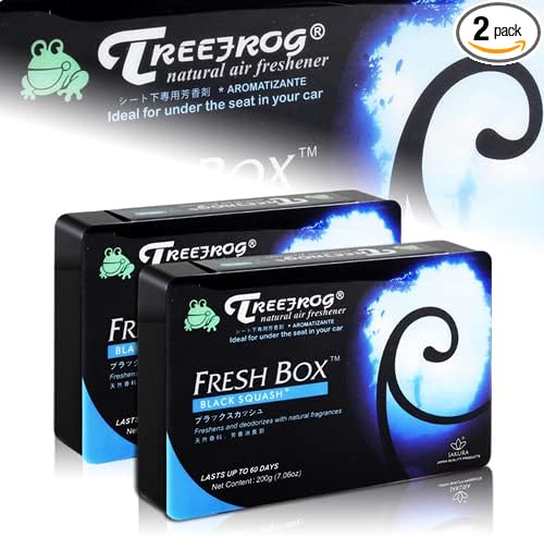 2 Pack Black Squash Tree Frog Natural Extreme Car Scent Air Freshener Fresh Box